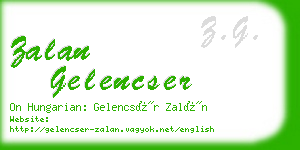 zalan gelencser business card